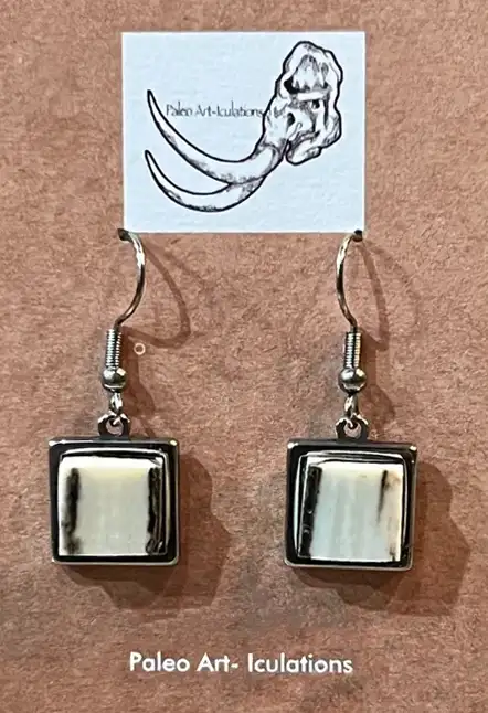 Woolly mammoth ivory earrings on sterling silver